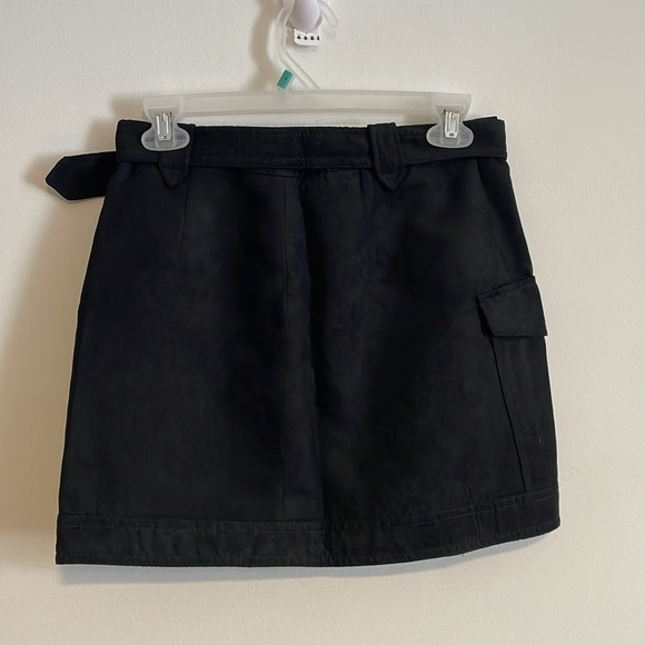 NWT Edgy Cargo Mini Skirt 4 Black Zipper Contemporary Minimalist grunge Divided - Picture 9 of 15